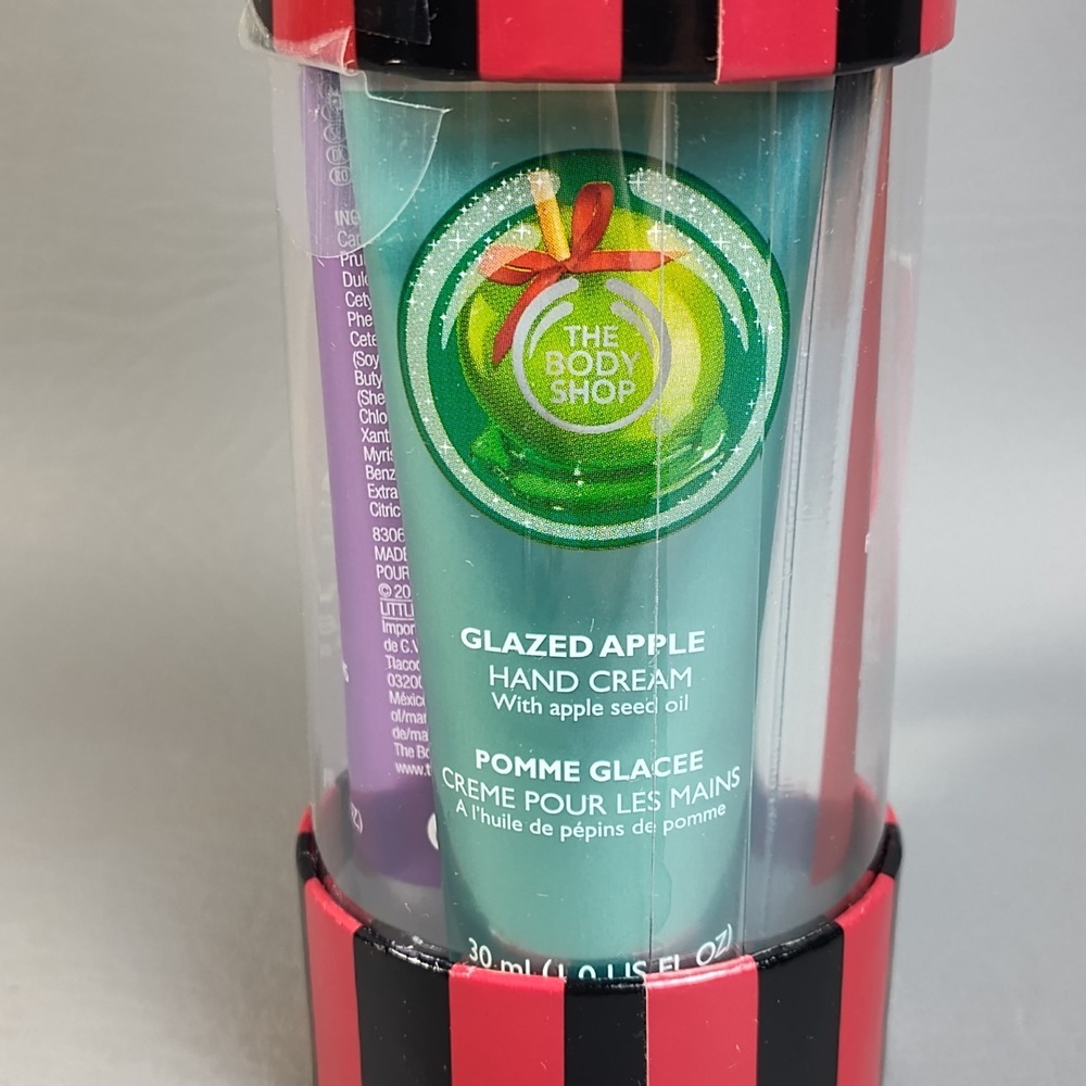 The Body Shop Seasonal Hand Cream Trio Gift Set Cranberry Plum Apple‎ 1 oz RARE - Picture 2 of 8